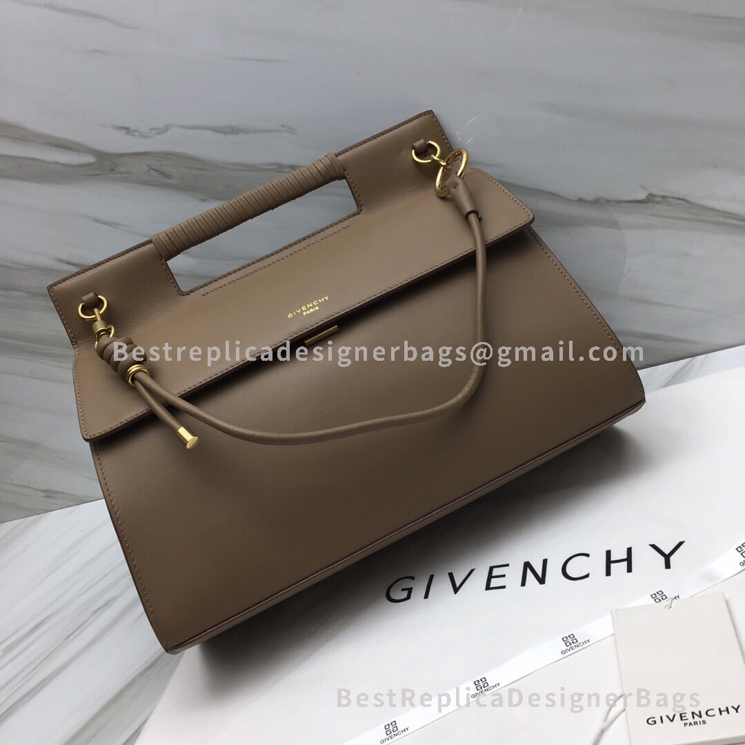 Givenchy Medium Whip Bag With Calfskin Contrasting Details Brown GHW 29931-3